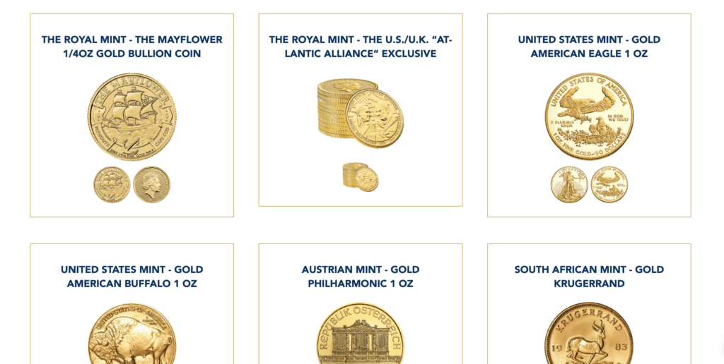 gold coin sizes