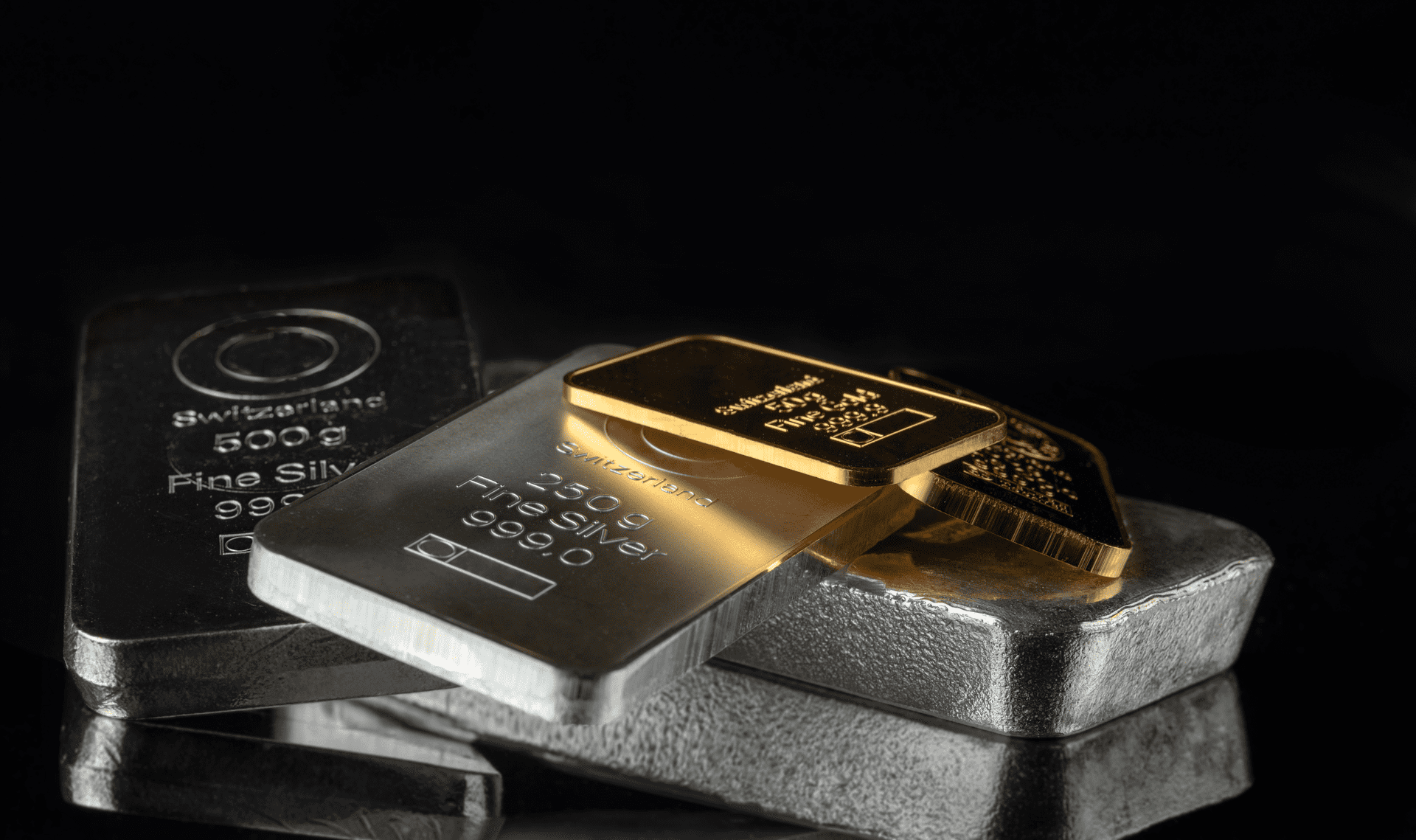 Silver and gold bars